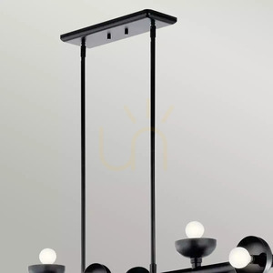 Palta Insel-Lampe - 10 Lichtquellen - Satin schwarz Elstead small 1