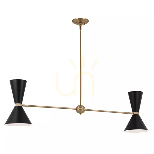 Prüfen Lineare Pendelleuchte Phix Elstead 4xE27 130 cm Champagnerbronze und Schwarz