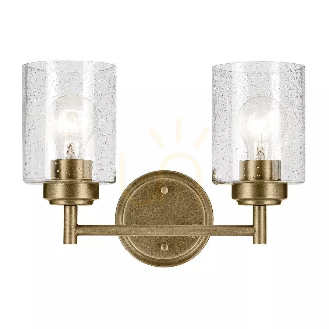 Aussicht Winslow Wandleuchte - 2 Lichtquellen - Messing natur Elstead Winslow Wandleuchte - 2 Lichtquellen - Messing natur Elstead