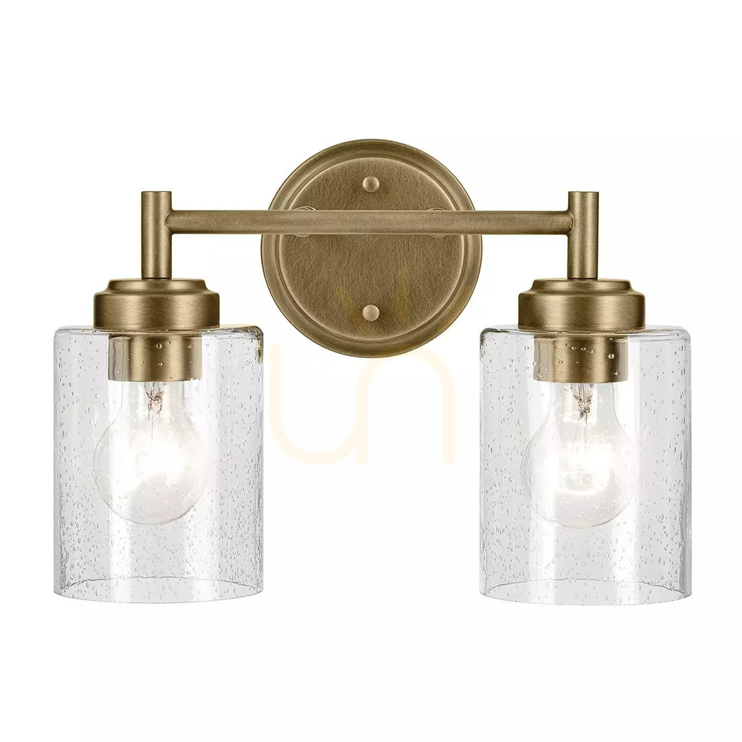 Vorschau Winslow Wandleuchte - 2 Lichtquellen - Messing natur Elstead Winslow Wandleuchte - 2 Lichtquellen - Messing natur Elstead
