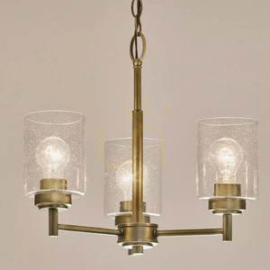 Winslow Kronleuchter - 3 Lichtquellen - Naturmessing Elstead 4 Winslow Kronleuchter - 3 Lichtquellen - Naturmessing Elstead small 4
