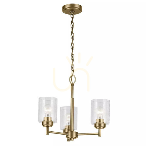 Prüfen Winslow Kronleuchter - 3 Lichtquellen - Naturmessing Elstead