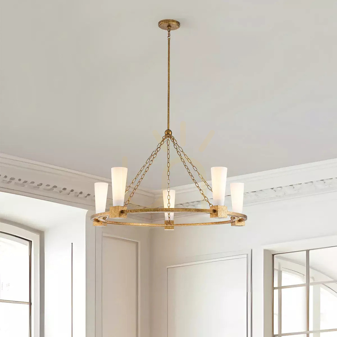Zeige Kristy Kronleuchter - 5 Lichtquellen - Faded gold Elstead Kristy Kronleuchter - 5 Lichtquellen - Faded gold Elstead