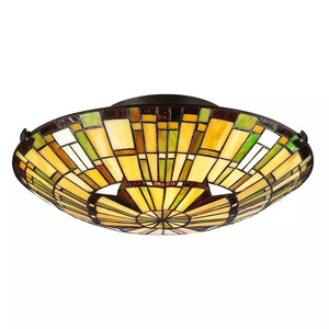 Schilfrohr Plafond - 2 Lichtquellen - Valiant Bronze Elstead small 1