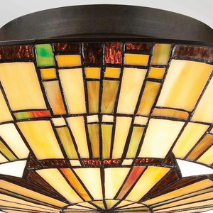 Schilfrohr Plafond - 2 Lichtquellen - Valiant Bronze Elstead small 3