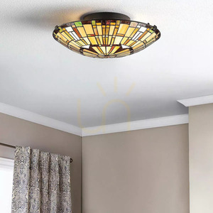 Schilfrohr Plafond - 2 Lichtquellen - Valiant Bronze Elstead small 6