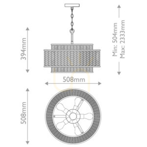 Teton Pendelleuchte - 5 Lichtquellen - Mattschwarz Elstead 7 Teton Pendelleuchte - 5 Lichtquellen - Mattschwarz Elstead small 7