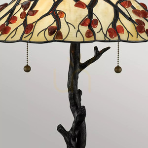 Whispering Tiffany-Tischleuchte - 2 Lichtquellen - Valiant Bronze Elstead small 1