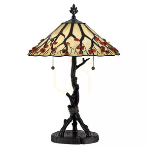 Whispering Tiffany-Tischleuchte - 2 Lichtquellen - Valiant Bronze Elstead small 0