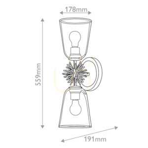 Stehende Wandleuchte - 2 Lichtquellen - Faded gold Elstead 4 Stehende Wandleuchte - 2 Lichtquellen - Faded gold Elstead small 4