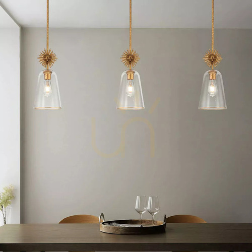 Prüfen Kleine Pendelleuchte Staring mit Klarglasschirm - 1 Lichtquelle - Gealtertes Gold Elstead