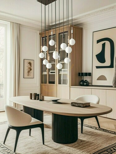 Prüfen Pendelleuchte Open Design Highlights Ero 12-flammig Weiß Opal Chrom Schwarz Gold G9 Metall Glas
