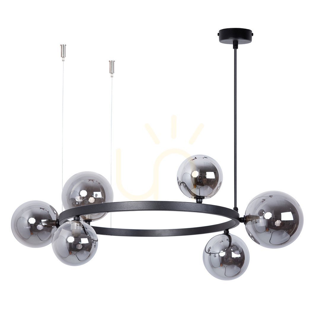 Aussicht Kronleuchter Sigma BOLERO 6-flammig schwarz Graphit G9 41325 Kronleuchter Sigma BOLERO 6-flammig schwarz Graphit G9 41325