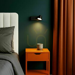 Rendl AMADEUS R14522 LED-Wandleuchte schwarz mit Lesespot und Hintergrundlicht, 4+6 W 3000 K small 5