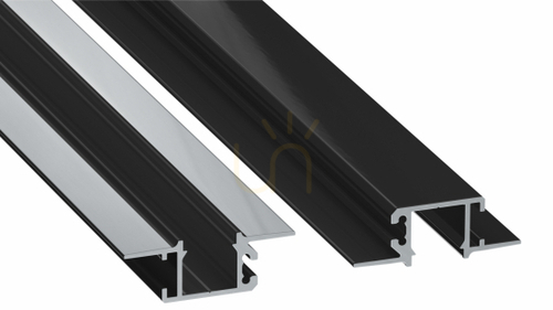 Prüfen LED-Profil LUMINES Typ MONO schwarz lackiert ohne Perforation 2 m