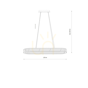 Kristall-Kronleuchter Nowodvorski LUXORA OVAL LED 11707 Nickel 40 W 120 cm small 1