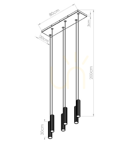 Prüfen IVAR 6L schwarz LED 3000K Pendelleuchte