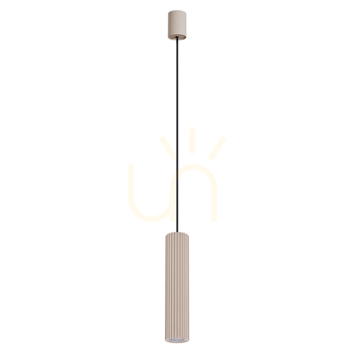 Prüfen Thoro IVAR 1 Pendelleuchte, Taupe, LED 8 W 3000 K CRI 90, geriffelte Röhre Ø6,4 cm, DALI-2/PUSH DIMM