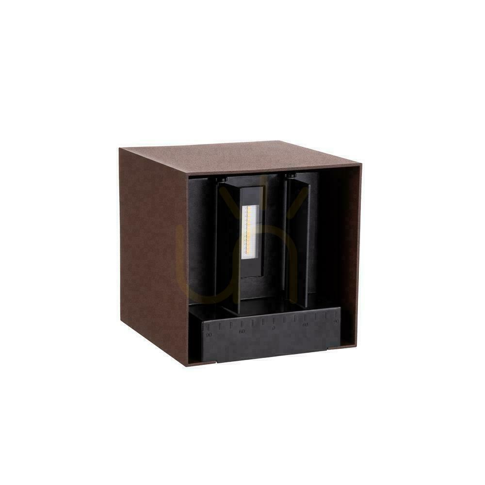 Aussicht V-TAC 9W LED COB Corten Bronze Cube 15x15cm IP65 Solar Wandleuchte VT-409CCT 3000K-4000K-5000K 800lm Bewegungsmelder V-TAC 9W LED COB Corten Bronze Cube 15x15cm IP65 Solar Wandleuchte VT-409CCT 3000K-4000K-5000K 800lm Bewegungsmelder