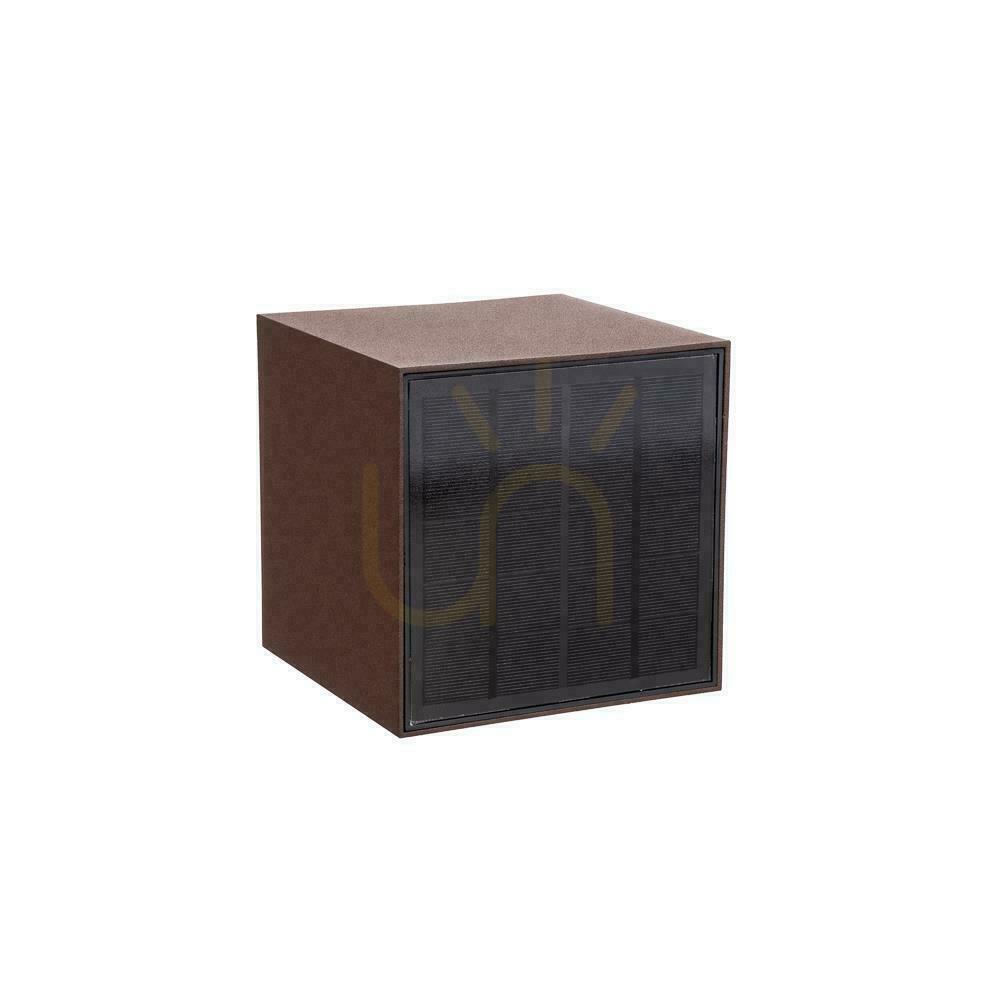 Vorschau V-TAC 9W LED COB Corten Bronze Cube 15x15cm IP65 Solar Wandleuchte VT-409CCT 3000K-4000K-5000K 800lm Bewegungsmelder V-TAC 9W LED COB Corten Bronze Cube 15x15cm IP65 Solar Wandleuchte VT-409CCT 3000K-4000K-5000K 800lm Bewegungsmelder