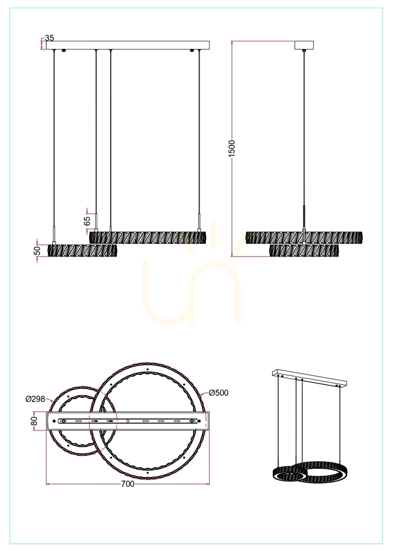 Anzeige Pendelleuchte Zuma Line GIRONA MD3713-2-3GT gold 1xLED Pendelleuchte Zuma Line GIRONA MD3713-2-3GT gold 1xLED