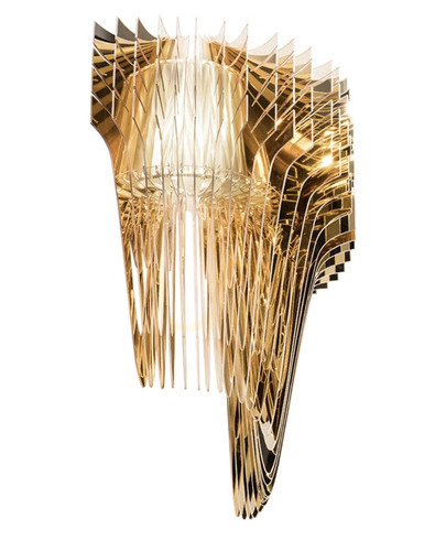Prüfen Slamp Aria Applique Gold Wandleuchte