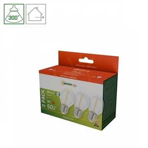 Led Ball E27 230 V 1 W Cog Ww Clear Spectrum 3 Pack small 3