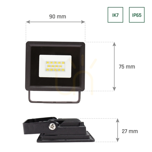 Prüfen LED-Flutlichtstrahler SpectrumLED NOCTIS LUX 3 10 W 6000 K IP65 schwarz