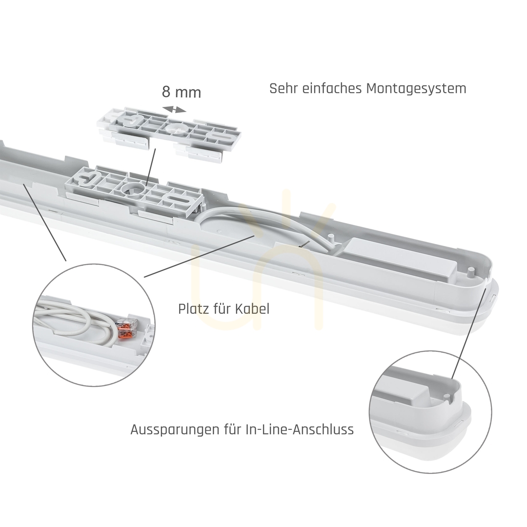 Aussicht Limea Go Hermetic 600mm 25 W Cw 230 V 120st Ip65 Ik07 600x60x52mm Weiß Limea Go Hermetic 600mm 25 W Cw 230 V 120st Ip65 Ik07 600x60x52mm Weiß