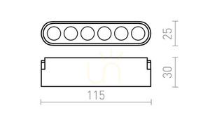 Lineare Lampe für WAVE-System OXANA 11 - 24V - 6W CCT small 6