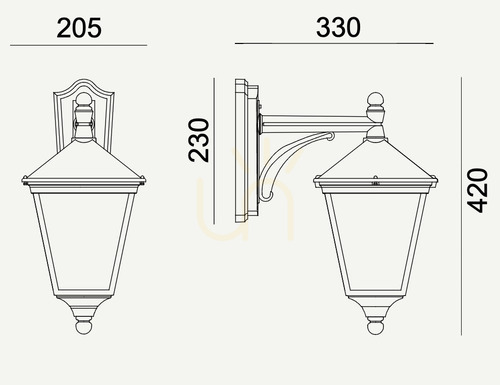 Prüfen Außenwandleuchte IP54 LONDON 481BL E27 schwarz - premium NORLYS