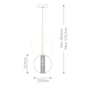 ATOMO Pendelleuchte - 1 Lichtquelle - Gebürstetes Gold QUINTIESSE 2 ATOMO Pendelleuchte - 1 Lichtquelle - Gebürstetes Gold QUINTIESSE small 2