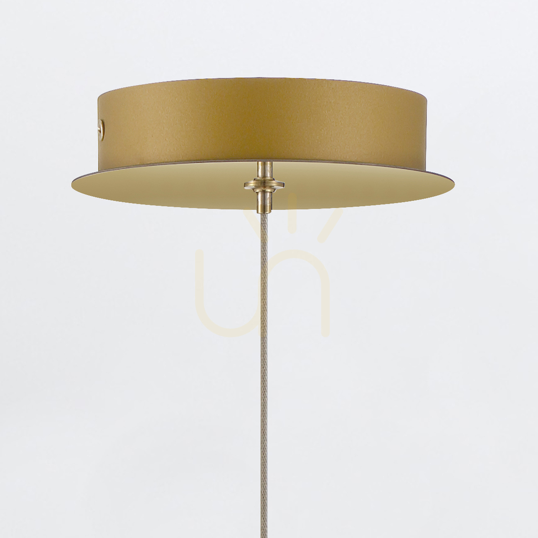 Zeige ATOMO Pendelleuchte - 1 Lichtquelle - Gebürstetes Gold QUINTIESSE ATOMO Pendelleuchte - 1 Lichtquelle - Gebürstetes Gold QUINTIESSE