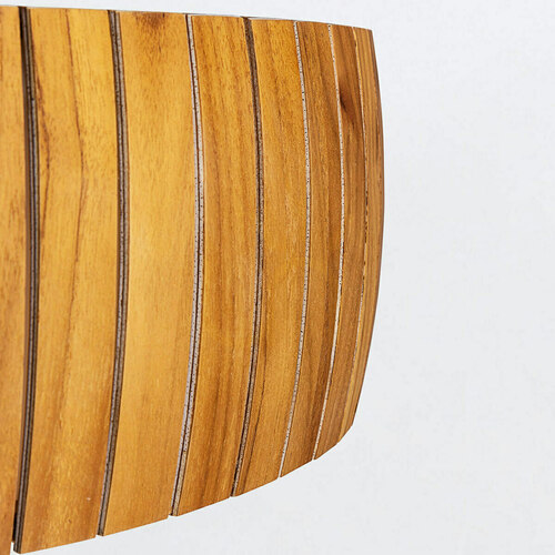 Prüfen LED-Deckenleuchte Quintiesse Barrel, Teakfurnier, Ø 50 cm