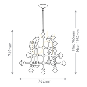 CADENCE Kronleuchter - 18 Lichtquellen - Antik weiß QUINTIESSE small 2