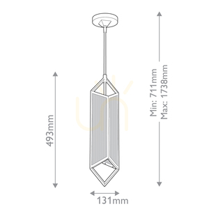 CAIRO Pendelleuchte - 1 Lichtquelle - Vintage Messing QUINTIESSE small 2