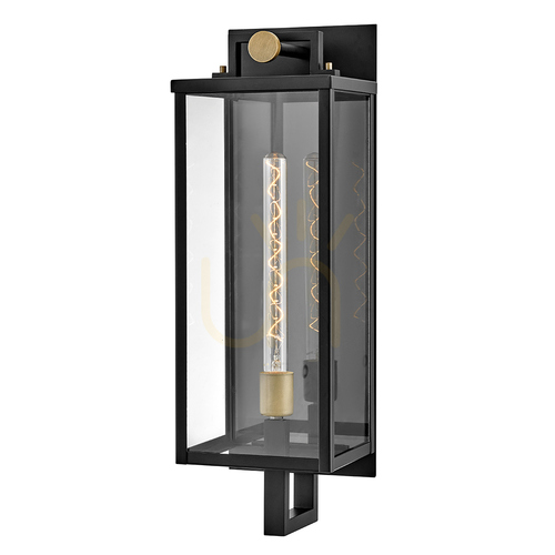 Prüfen CATALINA große Wandlaterne - 1 Lichtquelle - Schwarz, oxidierte Bronze QUINTIESSE