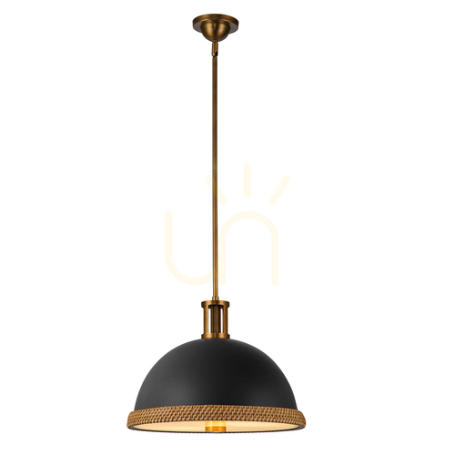 Prüfen DORAL Pendelleuchte - 2 Lichtquellen - Schwarz matt, Messing vintage QUINTIESSE