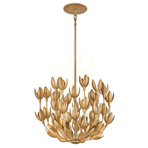 Prüfen FLORA Pendelleuchte - 3 Lichtquellen - Oxidiertes Gold QUINTIESSE
