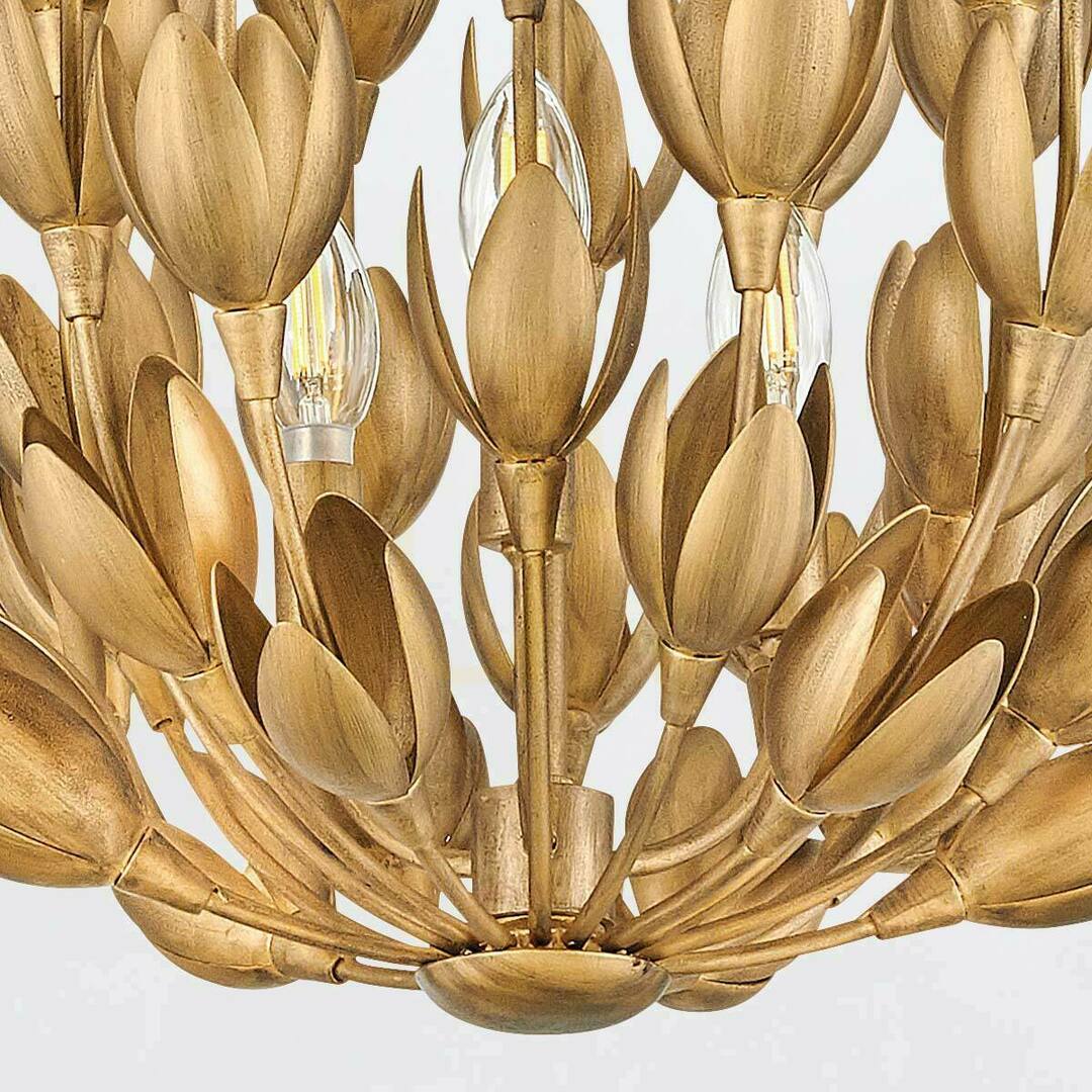 Prüfen FLORA Pendelleuchte - 3 Lichtquellen - Oxidiertes Gold QUINTIESSE FLORA Pendelleuchte - 3 Lichtquellen - Oxidiertes Gold QUINTIESSE