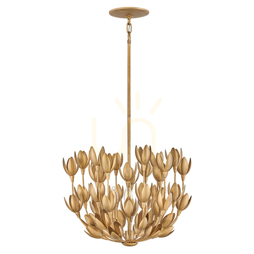 Prüfen FLORA Pendelleuchte - 3 Lichtquellen - Oxidiertes Gold QUINTIESSE