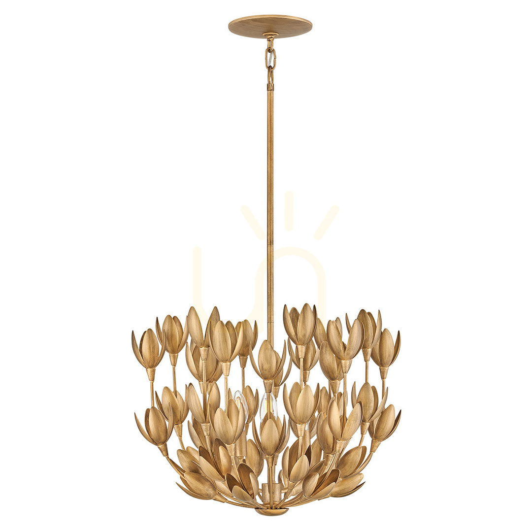 Prüfen FLORA Pendelleuchte - 3 Lichtquellen - Oxidiertes Gold QUINTIESSE FLORA Pendelleuchte - 3 Lichtquellen - Oxidiertes Gold QUINTIESSE