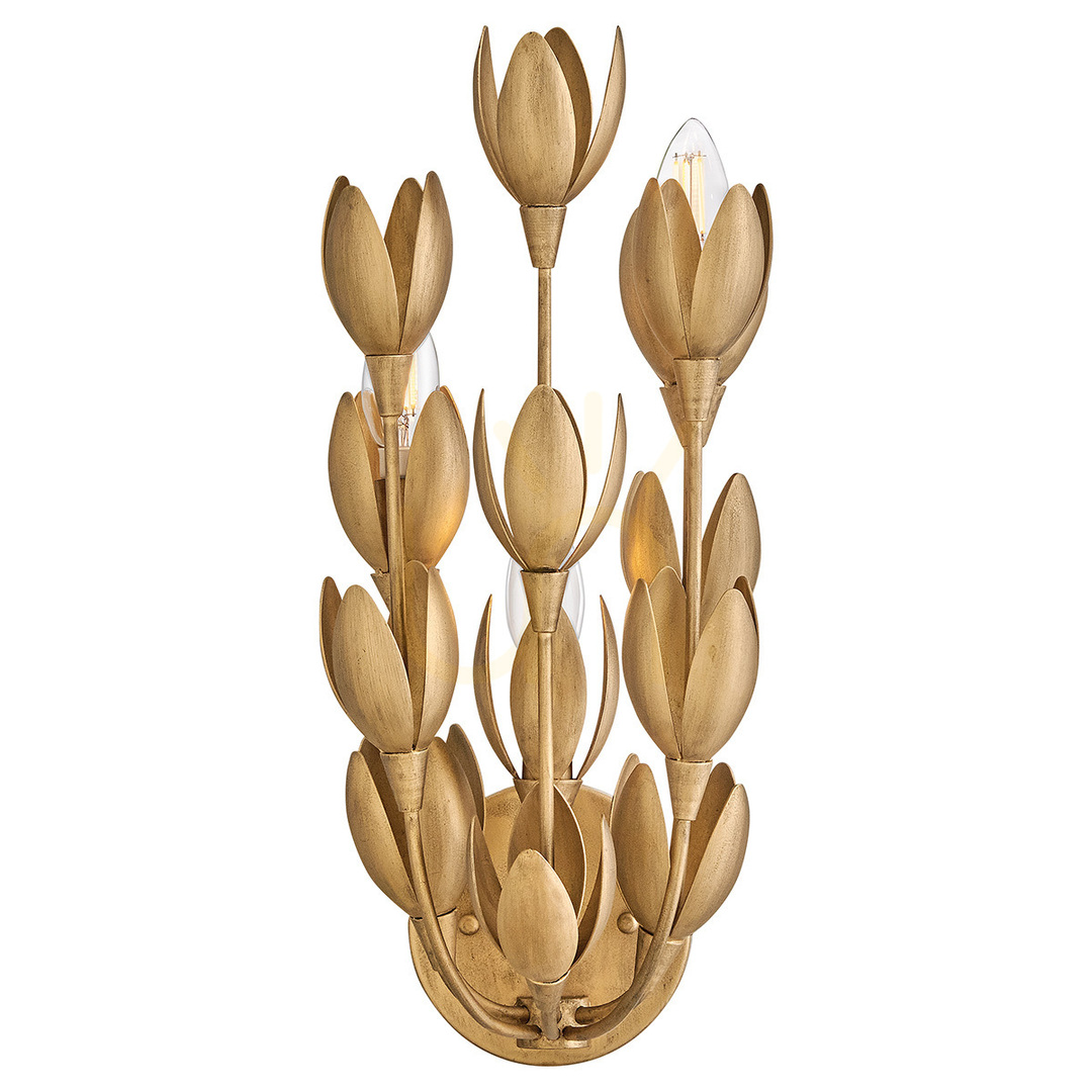 Zeige FLORA Wandleuchte - 3 Lichtquellen - Oxidiertes Gold QUINTIESSE FLORA Wandleuchte - 3 Lichtquellen - Oxidiertes Gold QUINTIESSE