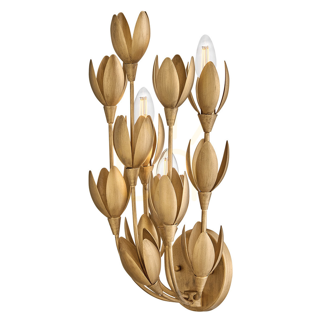 Prüfen FLORA Wandleuchte - 3 Lichtquellen - Oxidiertes Gold QUINTIESSE FLORA Wandleuchte - 3 Lichtquellen - Oxidiertes Gold QUINTIESSE