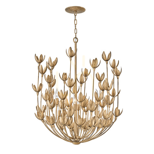 Prüfen FLORA Kronleuchter - 6 Lichtquellen - Oxidiertes Gold QUINTIESSE