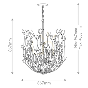 FLORA Kronleuchter - 6 Lichtquellen - QUINTIESSE Strukturputz 2 FLORA Kronleuchter - 6 Lichtquellen - QUINTIESSE Strukturputz small 2