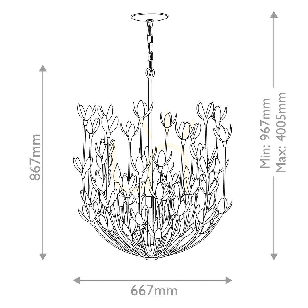 Vorschau FLORA Kronleuchter - 6 Lichtquellen - QUINTIESSE Strukturputz FLORA Kronleuchter - 6 Lichtquellen - QUINTIESSE Strukturputz