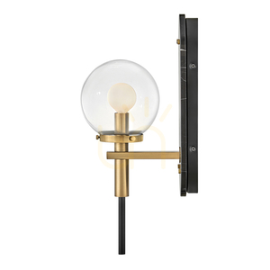 GILDA Wandleuchte - 1 Lichtquelle - Schwarz, klassisches Messing QUINTIESSE small 1