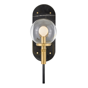 GILDA Wandleuchte - 1 Lichtquelle - Schwarz, klassisches Messing QUINTIESSE small 3