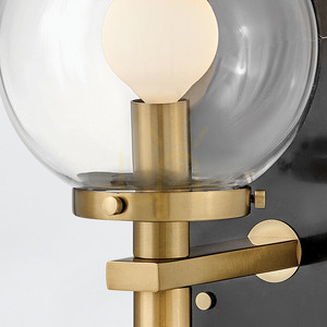 GILDA Wandleuchte - 1 Lichtquelle - Schwarz, klassisches Messing QUINTIESSE small 5